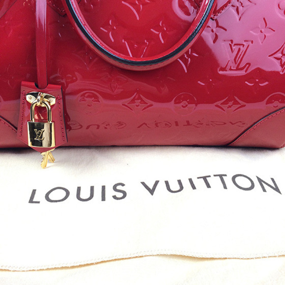 Louis Vuitton Monogram Verni Santa Monica Series Red 2way Handbag - Picture 6 of 7